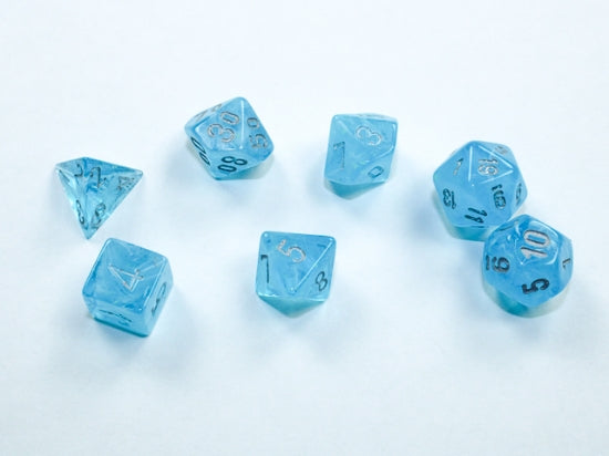 Chessex Luminary Mini Polyhedral 7-Die Set — Sky/Silver
