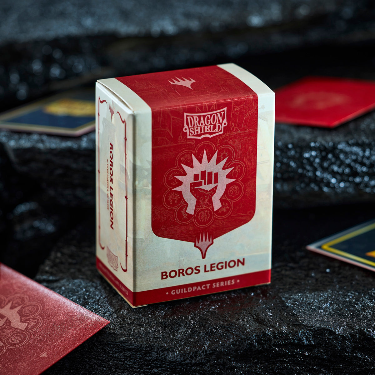 Dragon Shield Guildpact Series Boros Legion Matte Dual Art Sleeves box, 100 count standard size
