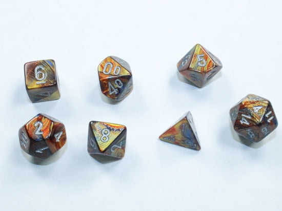 Chessex Lustrous Mini Polyhedral 7-Die Set — Gold/Silver