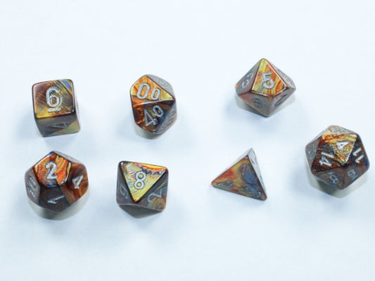 Chessex Lustrous Mini Polyhedral 7-Die Set — Gold/Silver