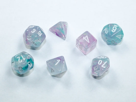 Chessex Nebula Mini Polyhedral 7-Die Set — Wisteria/White