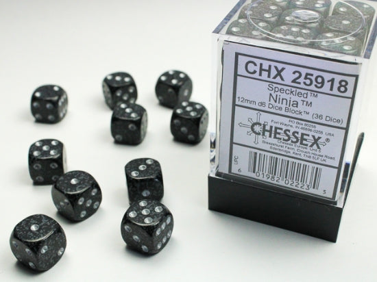 Chessex Speckled 12mm D6 Dice Block (36ct) — Ninja