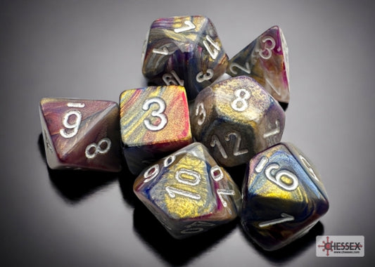 Chessex Festive Mini Polyhedral 7-Die Set — Carousel/White