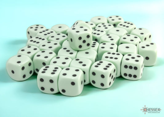 Chessex Opaque 12mm D6 Dice Block (36ct) — Pastel Green/Black
