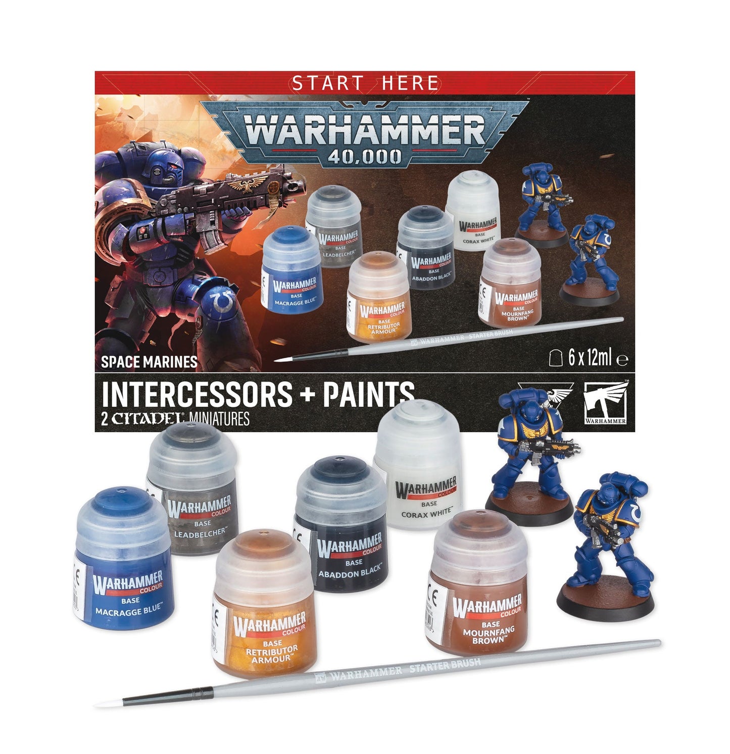 Warhammer 40,000 | Space Marines: Intercessors + Paints Set