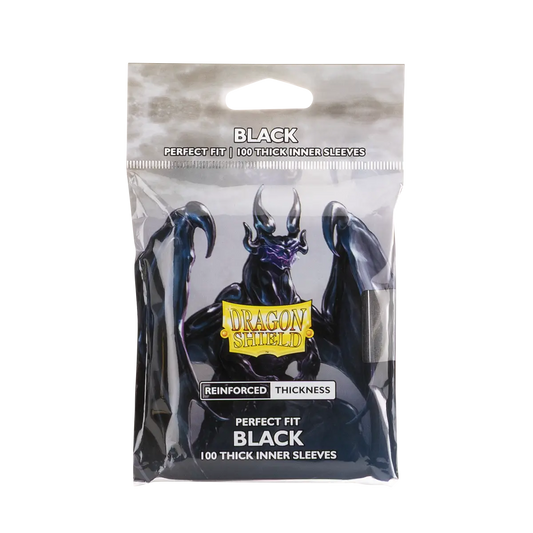 Dragonshield Perfect Fit - Thick Inner Sleeves (Top-Loading) - Black