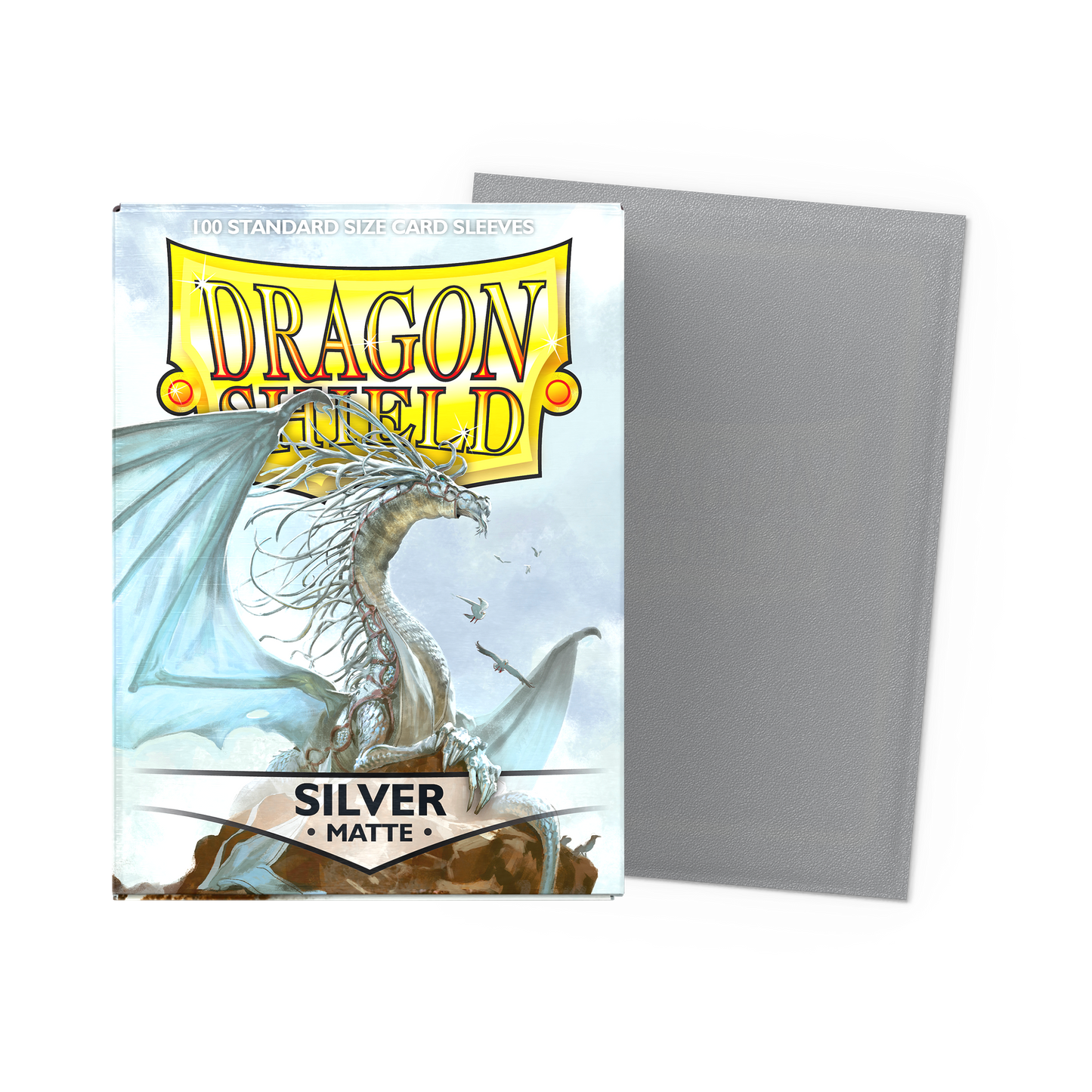 Dragon Shield Matte Sleeves Silver 100ct standard size box with sleeve