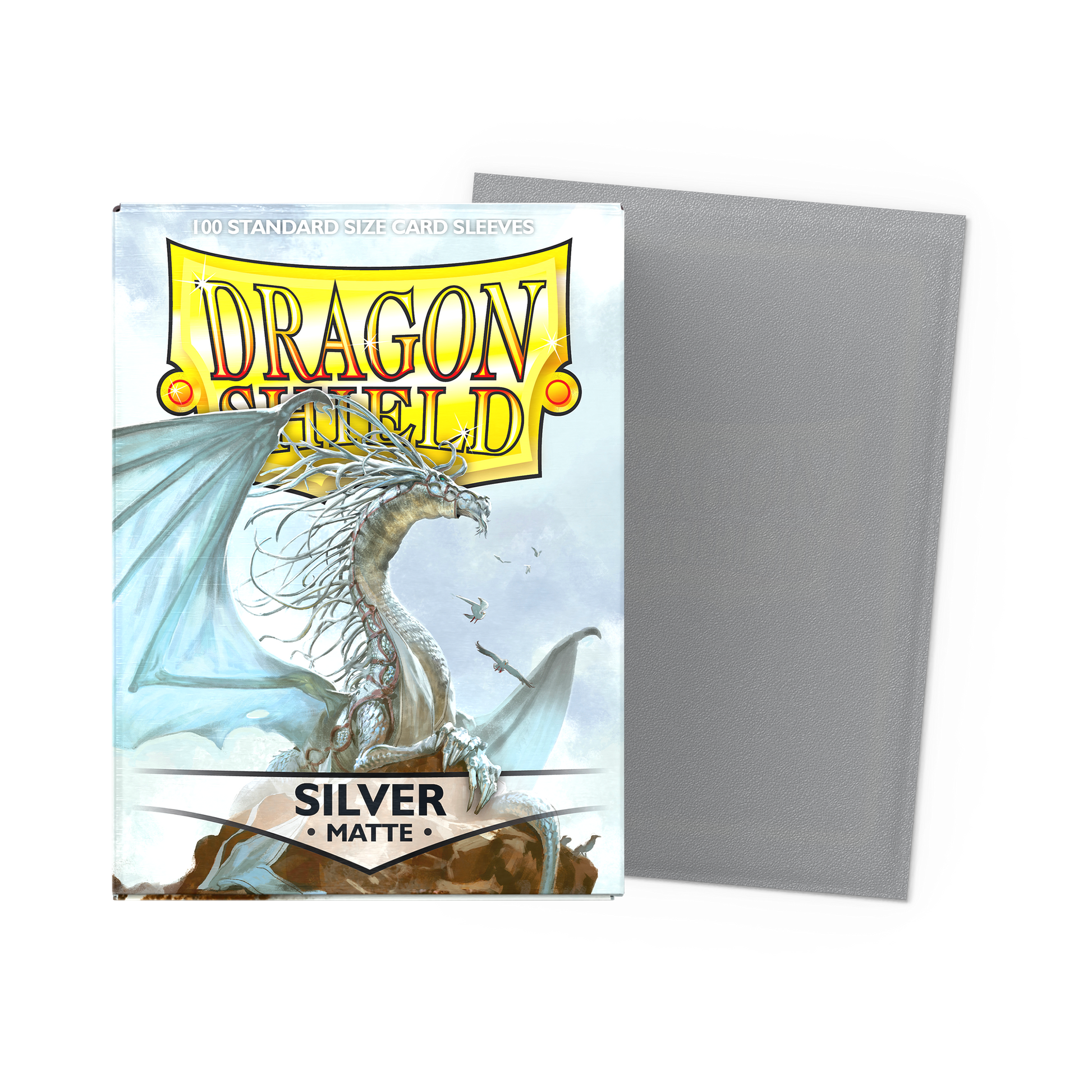 Dragon Shield Matte Sleeves Silver 100ct standard size box with sleeve
