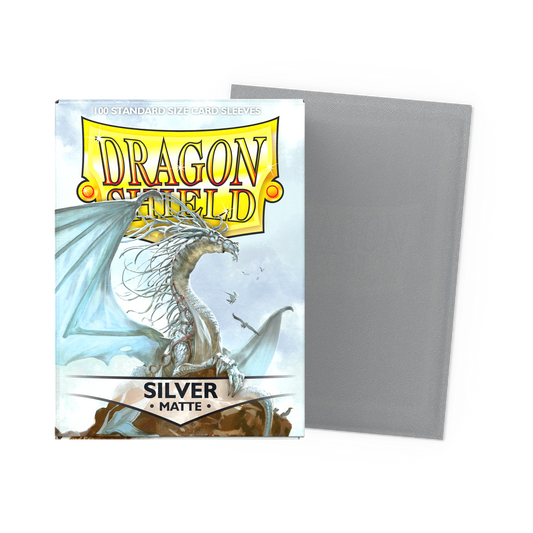 Dragon Shield Matte Sleeves Silver 100ct standard size box with sleeve