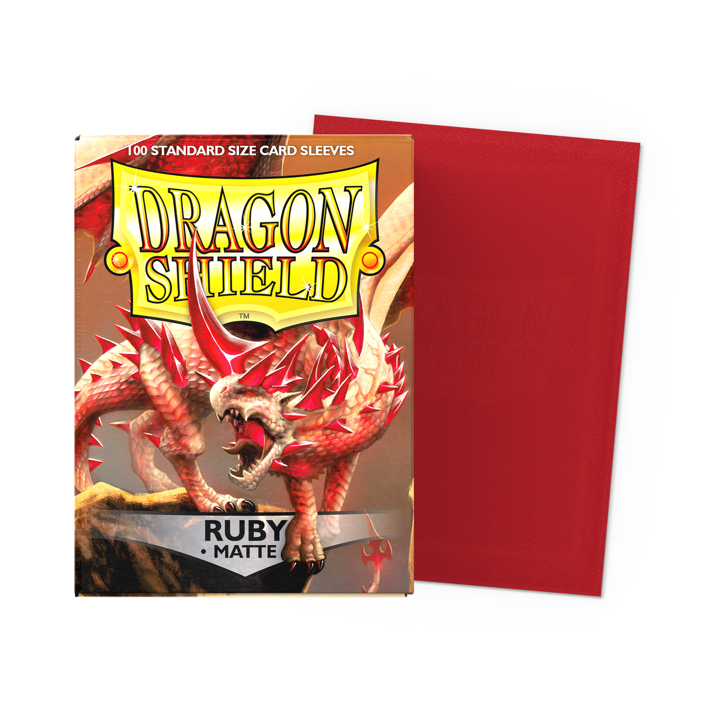 Dragon Shield Matte Sleeves Ruby 100ct standard size box with sleeve