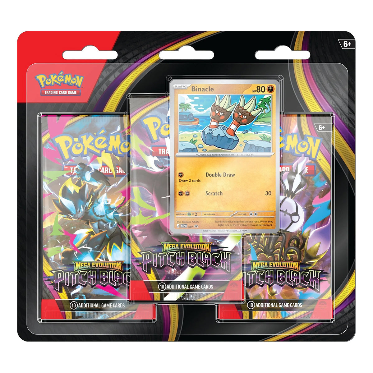 Pokemon TCG | Pitch Black 3 Pack Blister (Binacle) [PREORDER]